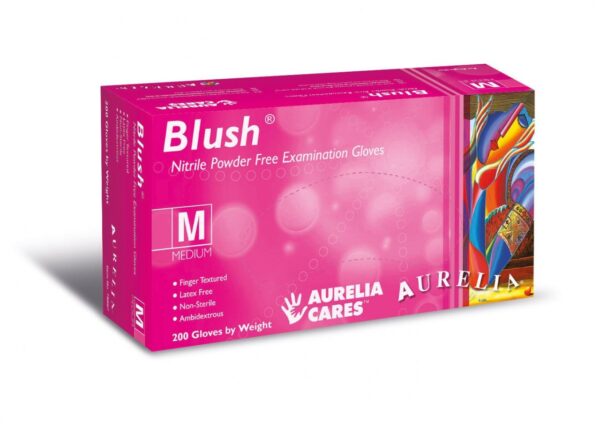 Aurelia BLUSH (PINK) Powder Free Nitrile - 200 Gloves (SMALL / MEDIUM)